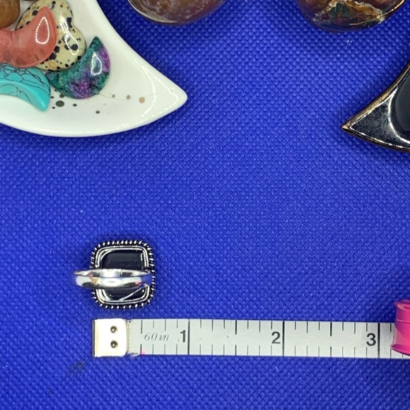 Sparkling Blue Goldstone Ring! .925 Sterling Silver Plated, Size 8.5 - Picture 14 of 15